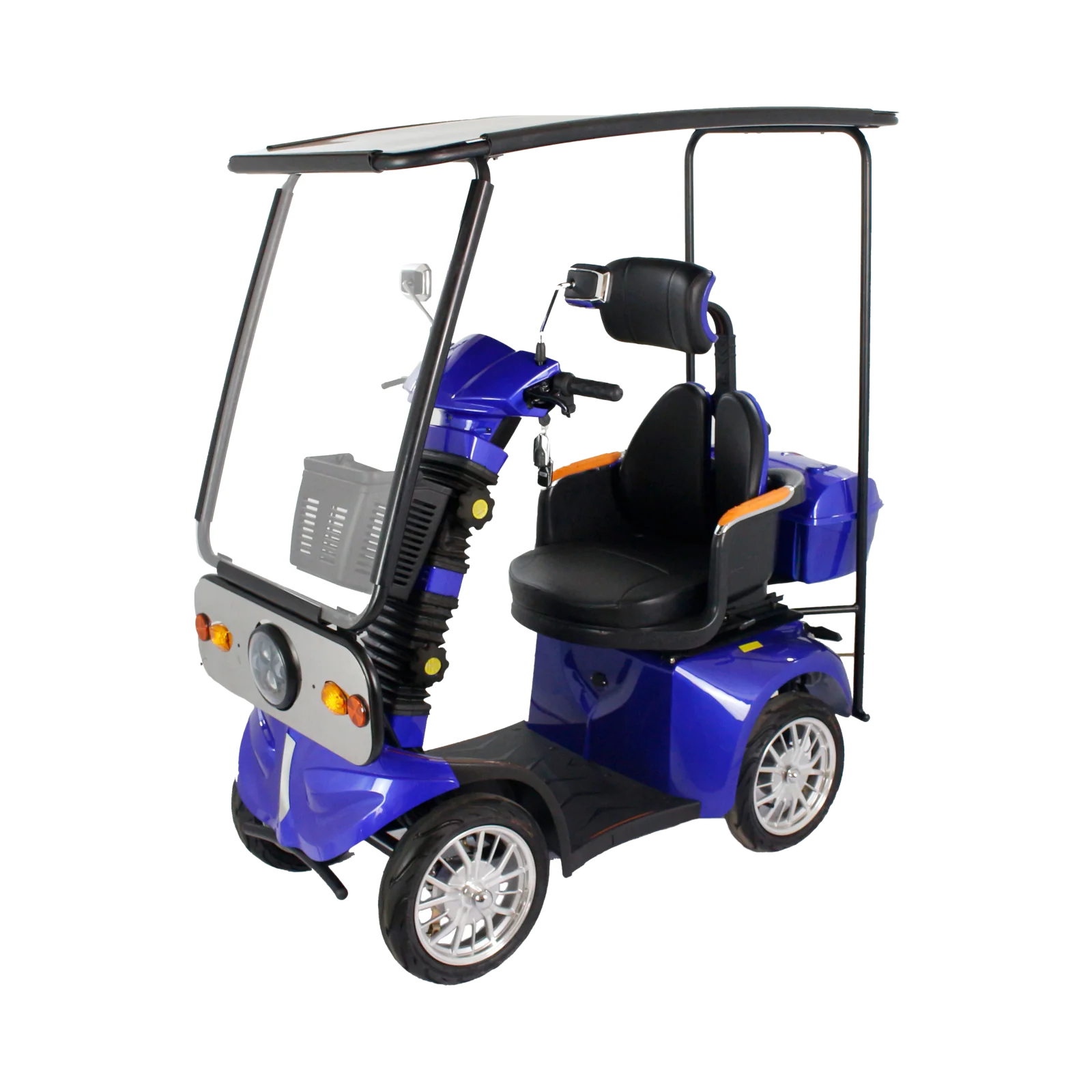 GIO Tron 4-Wheeled Smart Mobility Scooter with Roof - Blue - Image 2