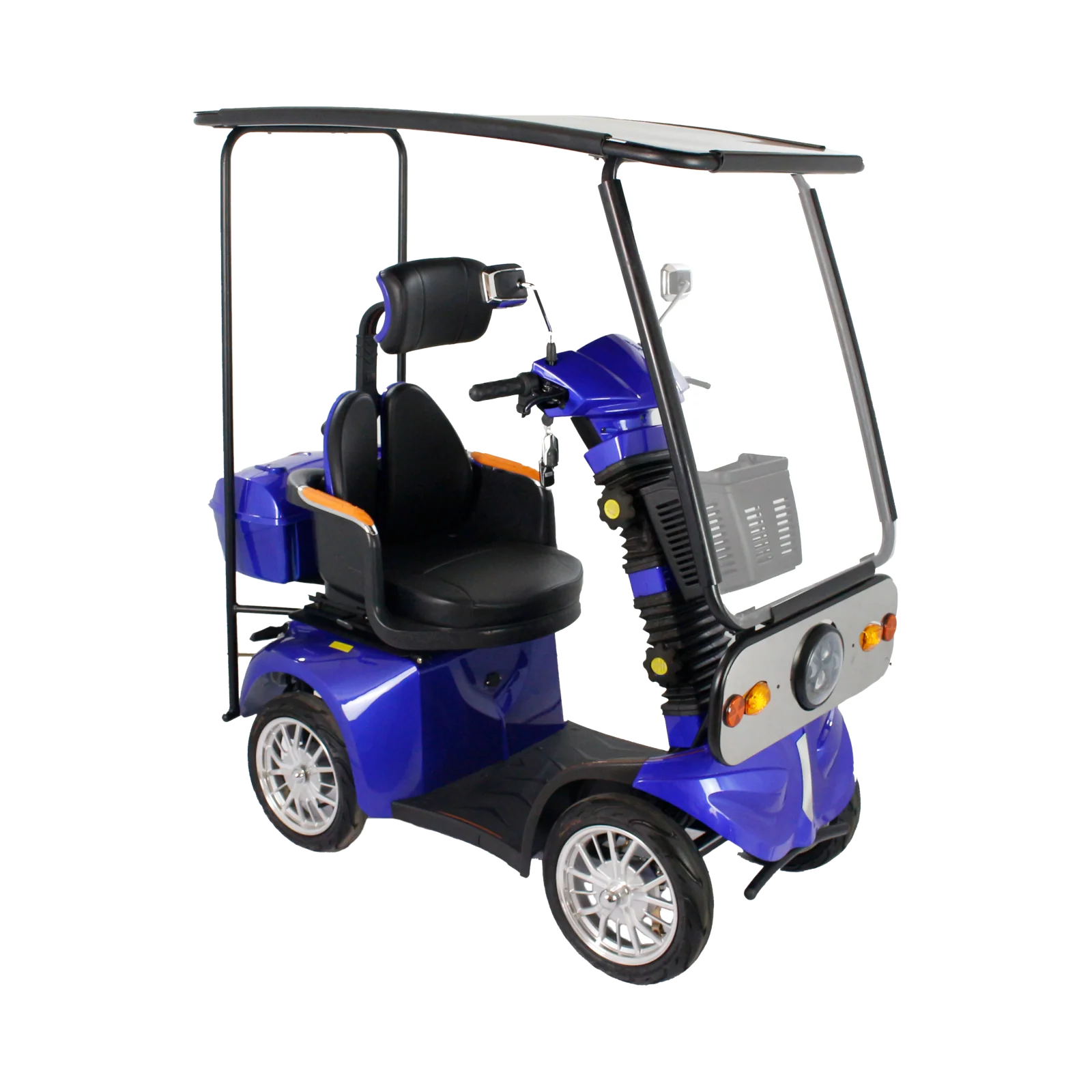GIO Tron 4-Wheeled Smart Mobility Scooter with Roof - Blue - Image 8